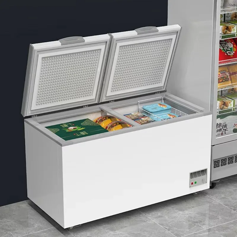 High Quality Elevated Type Display Glass Door Freezer Supermarket Chiller Frozen Refrigerator Cabinet Ice Cream Freezer