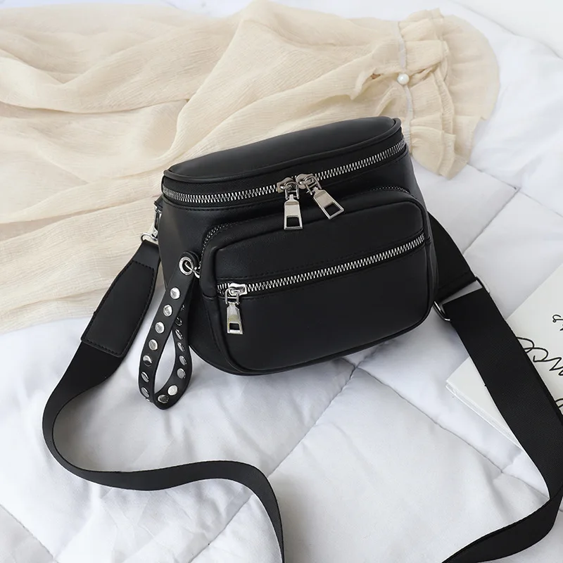 Fashion Women Handbags New Retro Rivets Pu Leather Crossbody Shoulder Bag Ladies Messenger Bags Female Handbag Multi-pocket Tote