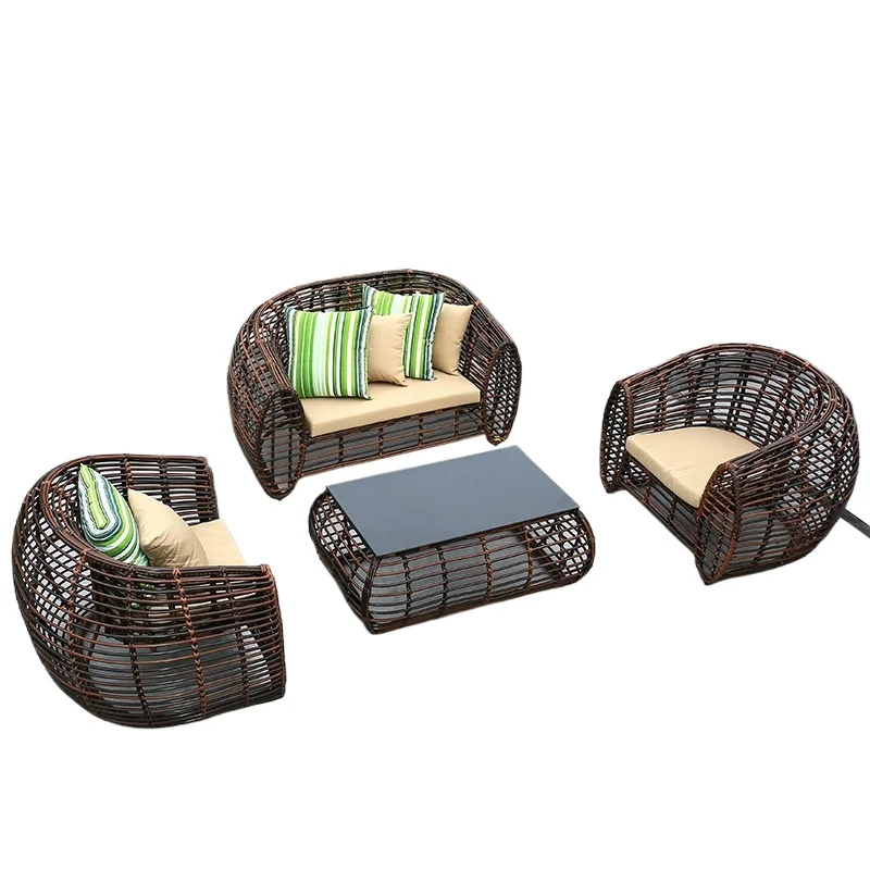 Outdoor villa garden courtyard  leisure rain and sun protection furniture combination hotel homestay coffee