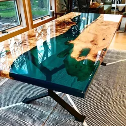 outdoor furniture custom river resin epoxy wood restaurant dining table