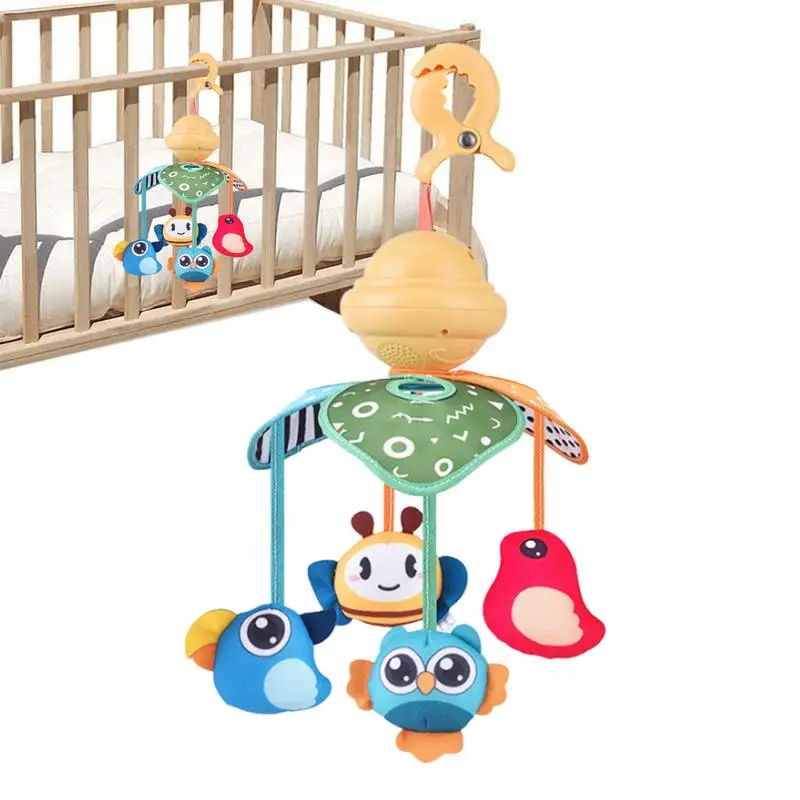 Rotatable Crib Mobile Musical Bed Bell Wind Chime Pendant Hangable Electric Music Crib Bell Decorative Musical Crib Mobile