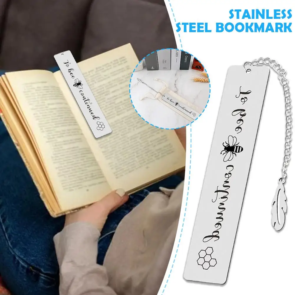 Creative Lettering Metal Bookmark With Leaf Pendant Page Gifts Reading Souvenir Book Stationery Student Teacher's Day Mark E1X9