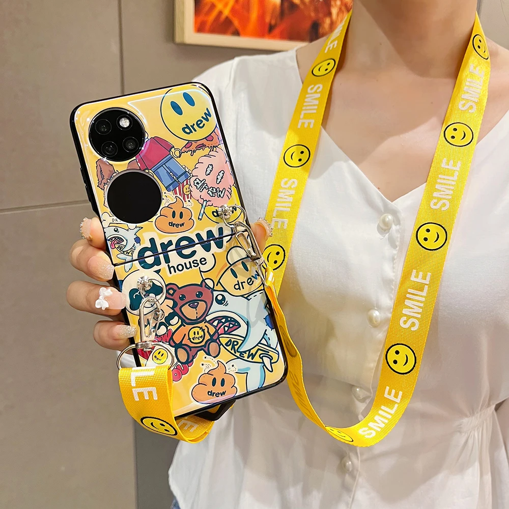 

For Huawei P50 Pocket Samsung Z Flip3 5G Blu-ray Cartoon Phone Case Full Coverage Casing Protect Hinge Shockproof Resistant