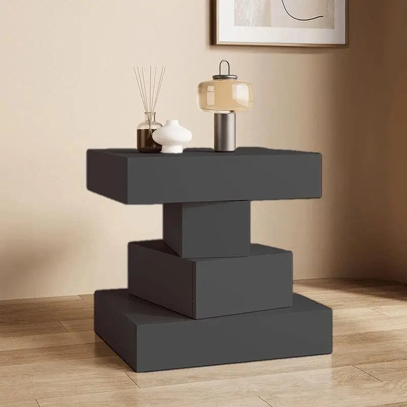 Designer special-shaped four-pump bedroom, simple and personalized bedside, simple and creative square storage side cabinet