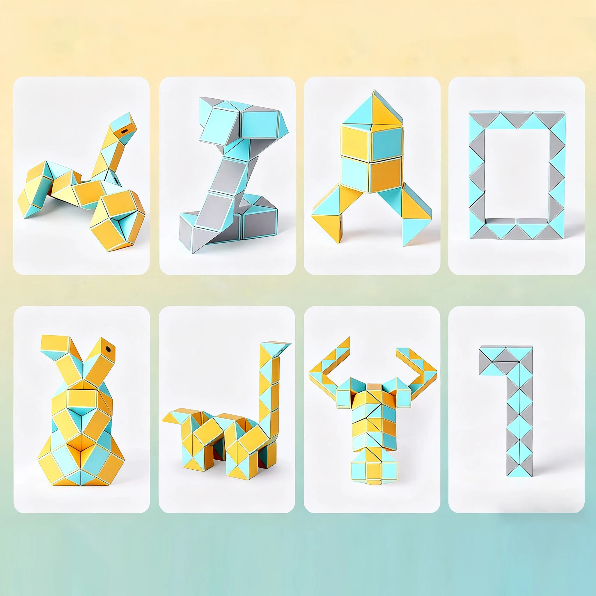 Magic Snake Toy Puzzle Twist Snake Endlessly Transformable Build Animals and Geometric Shapes Kids Educational Puzzle Toys