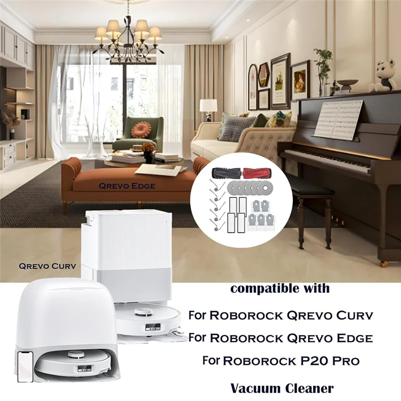

A005-Replacement Part For Roborock Qrevo Curv Qrevo Edge Robot P20 Pro Vacuum Cleaner Main Side Brush Hepa Filter Accessories