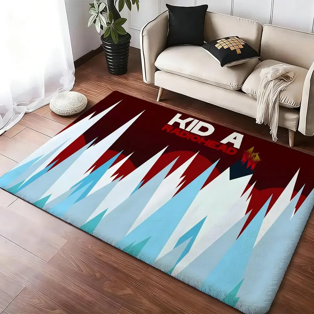 Rock R-Radiohead-S OK Computer Music Floor Mat Soft Thickened Non-Slip Bedroom Living Room Door Mat Home Decor Flannel Rugs