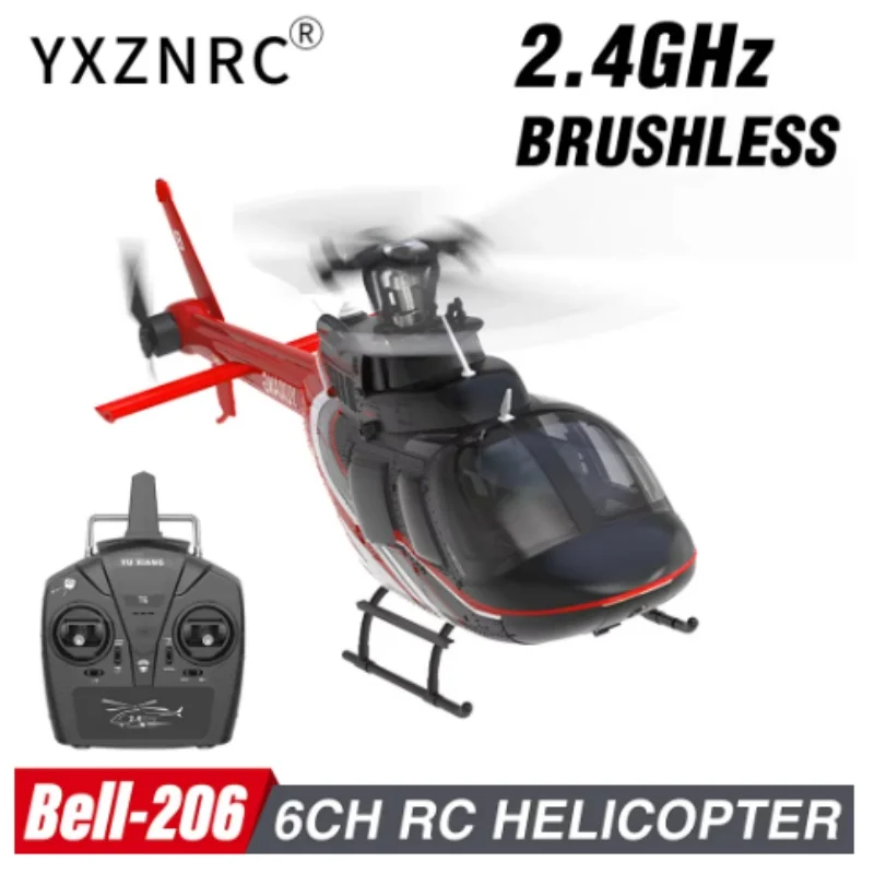 Helicóptero Original YUXIANG 2.4G 6CH Sem Aileron Bell-206 com Motor Sem Escovas, Giroscópio de 6 Eixos, Brinquedo de 120M