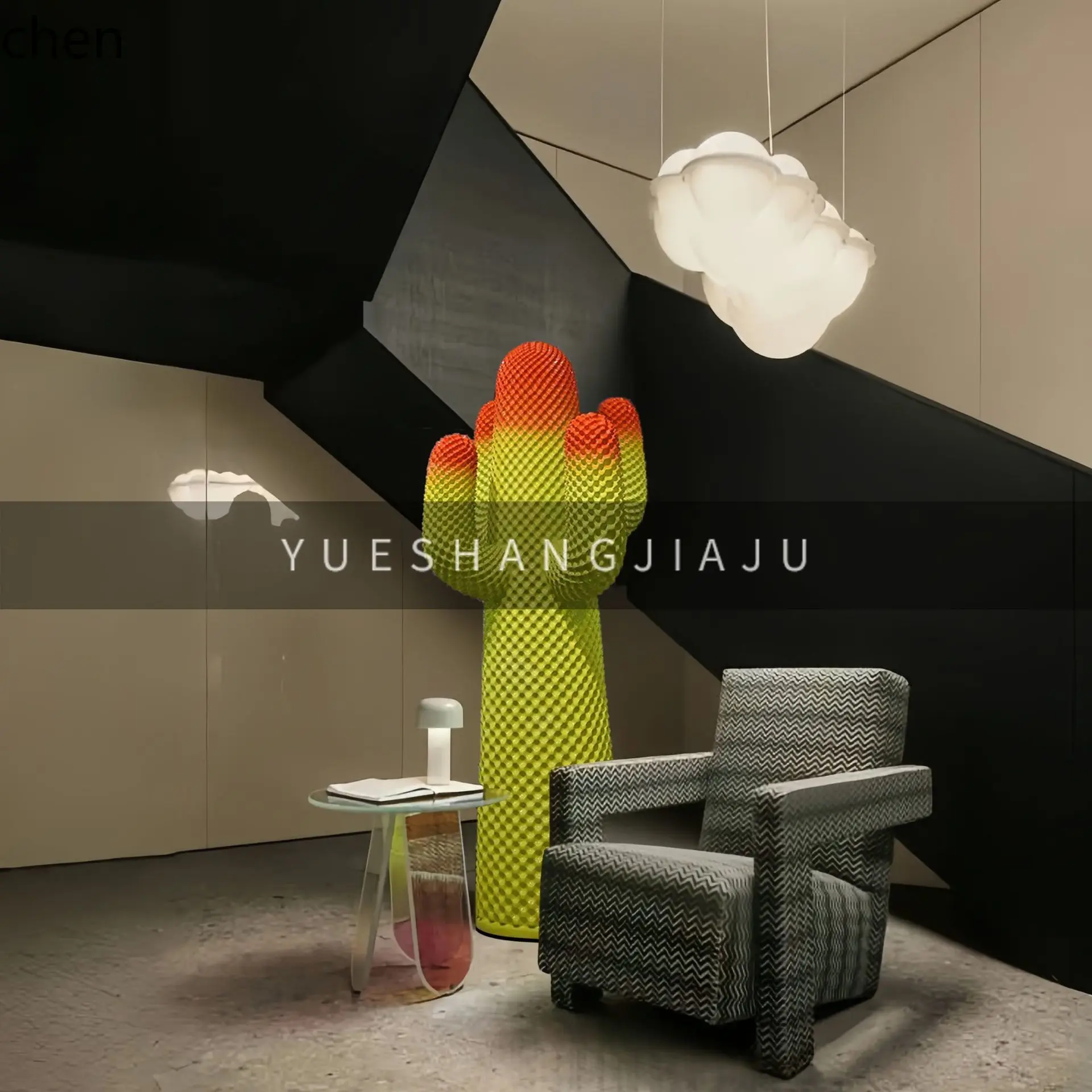 YFY  Giant Cactus Coat Rack Custom Floor-standing Large Ornament Internet-famous Home Living Room Sculpture