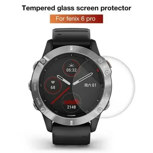 9H Premium Tempered Glass Film For Garmin Fenix 6 6S 6X Pro Sapphire Smartwatch Clear HD Screen Protector Full Cover Glass