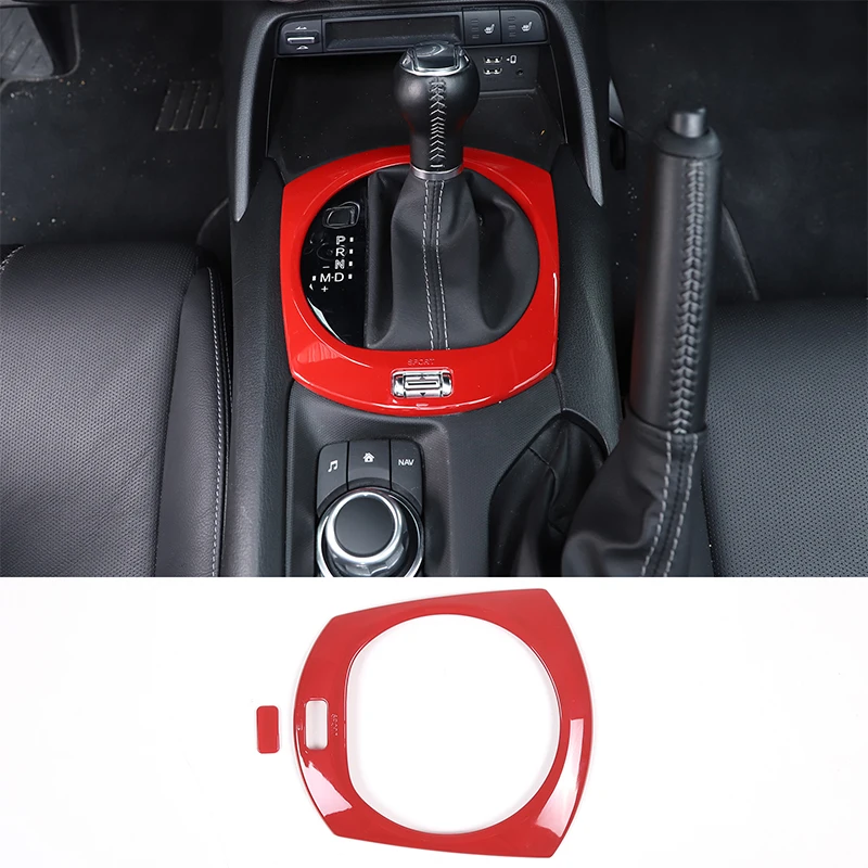 

For Mazda MX-5 MX5 2016-2023 ABS Red Car Console Gear Decorative Panel Car Interior Accessories