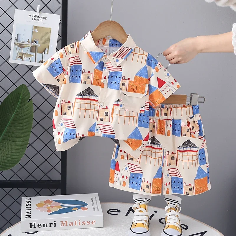 

New Summer Baby Clothes Suit Children Boys Short Sleeved Shirt Shorts 2Pcs/Sets Kids Clothing Infant Costume Toddler Tracksuits