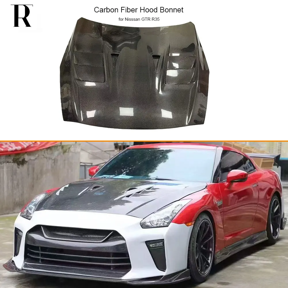 

Передний бампер из углеродного волокна в стиле Ts, крышка двигателя, капот, крышка для Nissan GTR GT-R R35