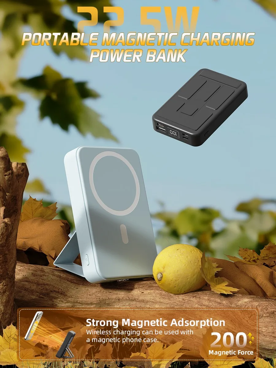 10000 mAh Original Magnetic Power Bank 15 W Drahtloses Schnellladegerät für Magsafe Power Bank Backup-Akku für iPhone
