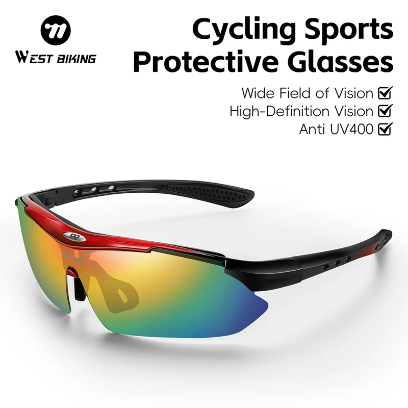 WEST BIKING Fahrradbrille, UV400-Schutz, leicht, Unisex, Sonnenbrille, Outdoor-Sport, Wandern, Angeln, Fahren, bunte Schutzbrille