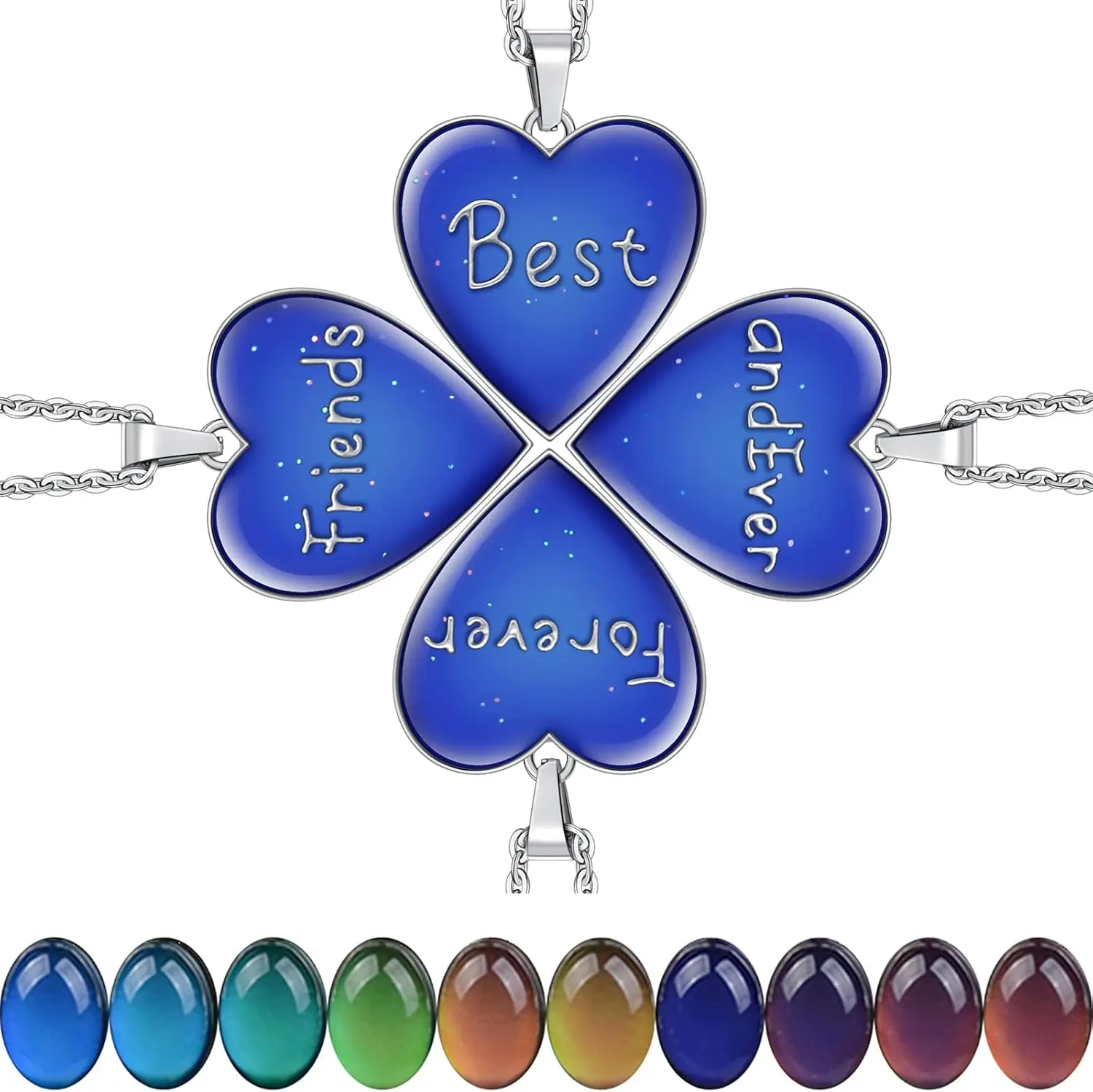 

Ожерелье-кулон Fm Fm42 с датчиком температуры и изменением цвета, с цепочкой из нержавеющей стали Rolo длиной 19,29 дюйма