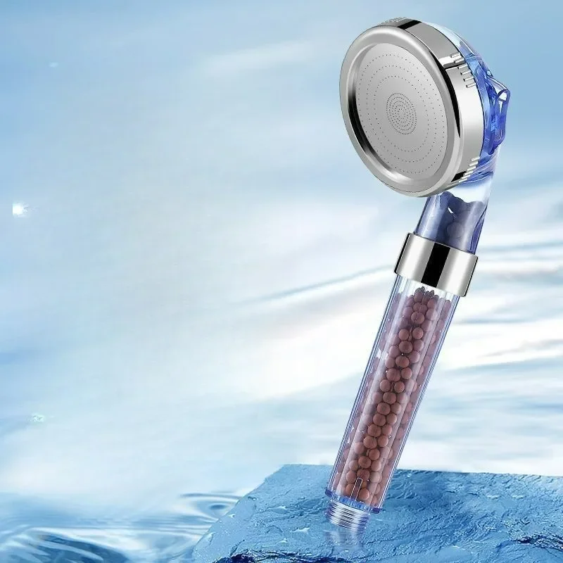 New Water Saving Handheld Rainfall Bathroom Accessories Anion Filter Shower 3 Functions High Pressure SPA Shower Head Quality