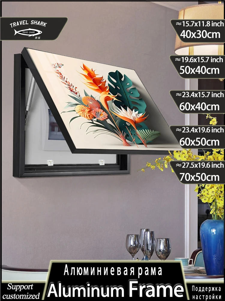 Wall Art Painting Of Electric Meter Box Modern Design Vertical Home Living Room Hanging Mural Pictures Poster Photo With Frame