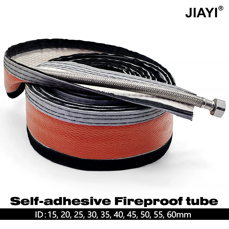 

High Temperature Fiberglass Fireproof Sleeve Self Adhesive Thicken Silicone Resin Coated Cable Hose Fire Retardant Casing Pipe