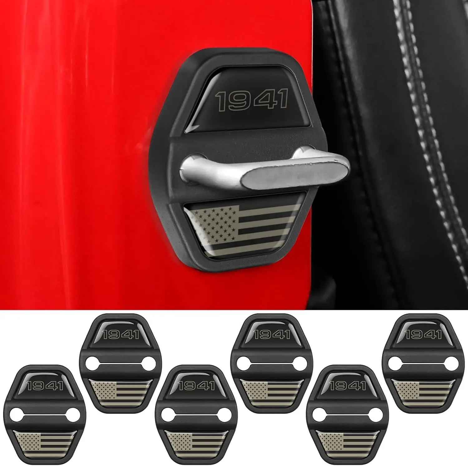 6 Stück Türschloss-Dekorationsabdeckung für 2018–2024 2025 Jeep Wrangler JL JLU 4XE Unlimited Sahara Sports Rubicon 2020–2025 Gladiator – Detail 2