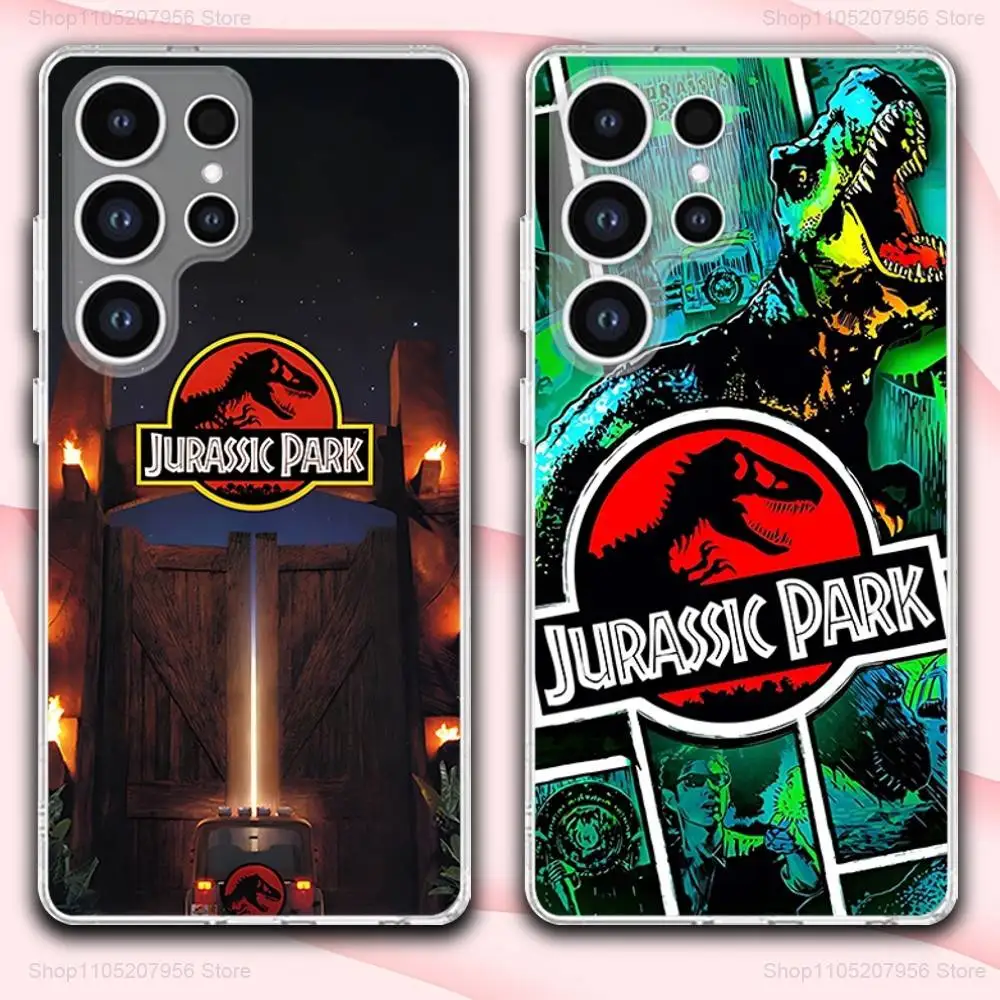 

J-Jurassic Park Dinosaur World For Samsung A30,71,51,S9,10,20,Ultra,Lite,S25,24,22,23,21,PIus,Transparent, Silicone Phone Case