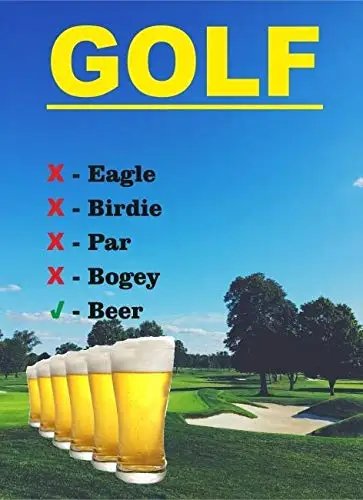Golf Eagle Birdie Par Bogey Beer Metal Wall Plaque Sign Home Office 12x8 Inches sign