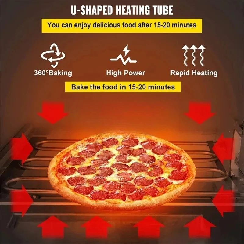 14 Inch Double  Deck Commercial Electric Pizza  Oven 220V 110V Stainless Steel With Stone Shelf Multipurpose For Restaurant Cafe