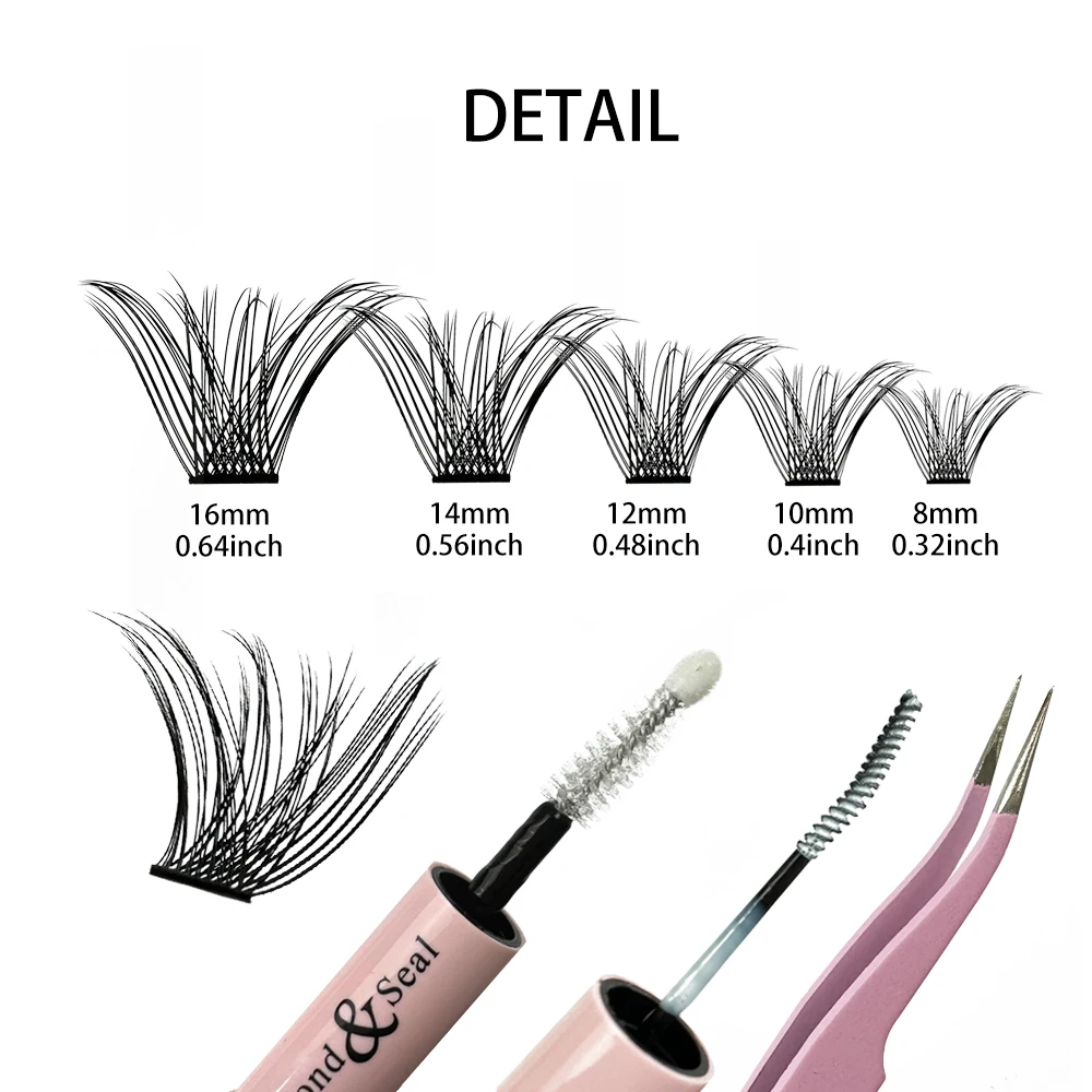 Clusters False Eyelash 45/120PCS With Lash Glue Eyelash Grafting Kit Bond And Seal Tweezers Segmented Eye Lash Extension Makeup