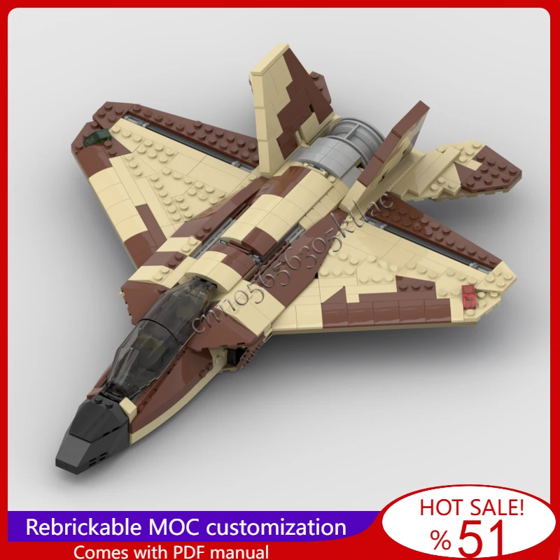 New 644 PCS MOC Camouflage Jet Fighter Model Modular Building Blocks Technology Assembly For Children Toy Surprise Festival Gift