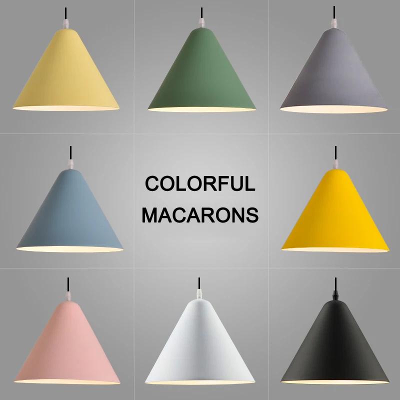 Simple Design Pendant Ceiling Lamp Modern Macaron Colorful Dining Table Bedside Decor Lighting E27 Pendant Light Fixture
