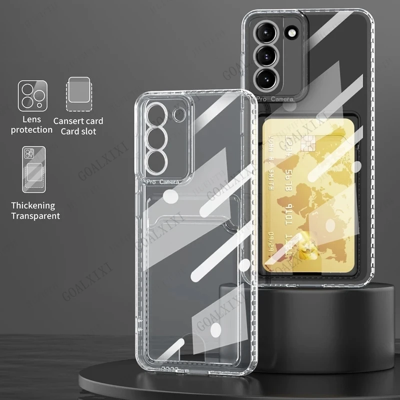 

Card Slot Holder Clear Case For Samsung S25 S25U S24 S22 S23 S20 S21 FE Plus + Ultra S 3 S30 S30Pro Pro Cover Fundas Phone pouch