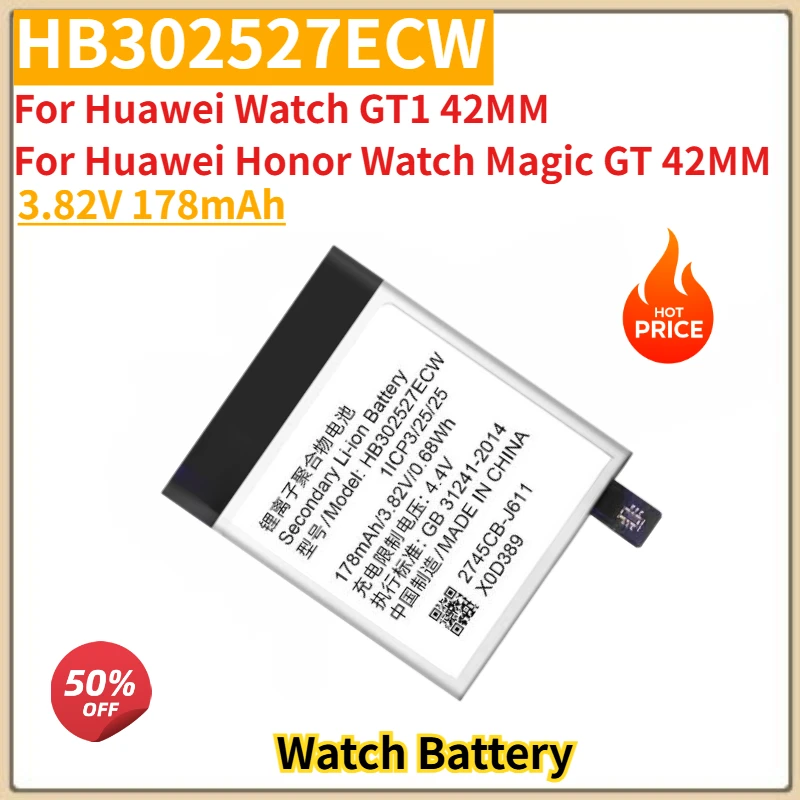 High Quality HB302527ECW Watch Battery 3.82V 178mAh For Huawei Watch GT1 42MM  For Huawei Honor Watch Magic GT Brand New