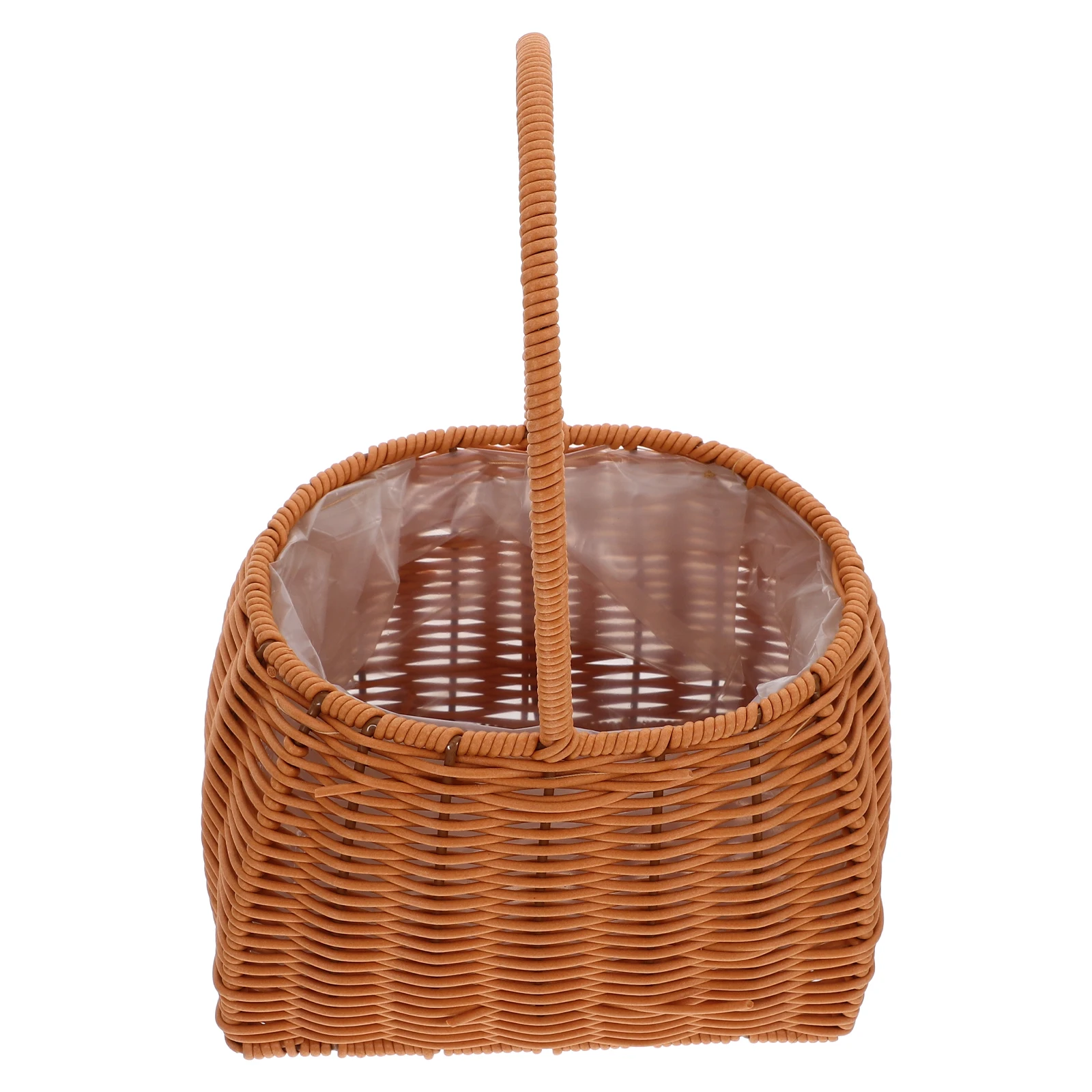 

Handmade Woven Flower Rattan Storage Straw Hanging Fruit Vegetable Basket Waterproof Organizer Home Decorative Planter Bag