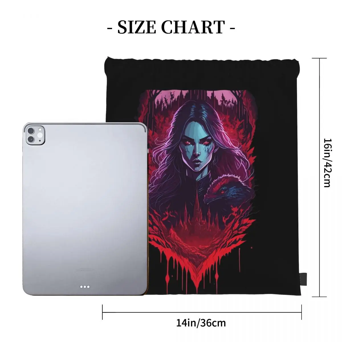 Castlevania Carmilla-Sacs à dos de proximité portables pour hommes et femmes, sacs à ficelle, sac de rangement de poche Bundle, sacs à livres pour l'école