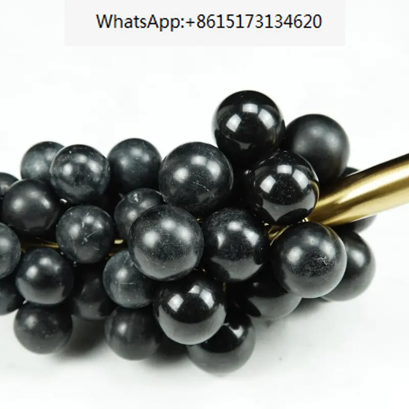 Modern Marble Black Grapes Artificial Fruit Desktop Ornament Living Room Decoration Photo Props Creative Home Decor Accessories