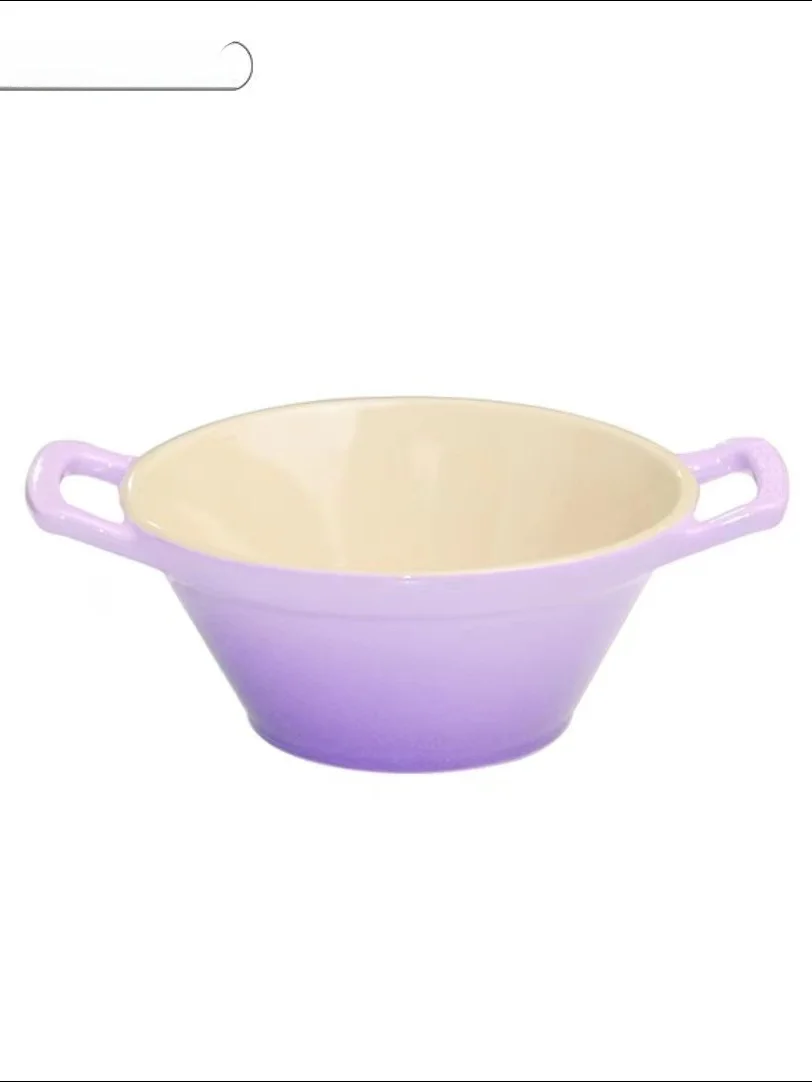 Large Cerc Bowl French Sle adient Double Ear Noodle Bowl Salad Soup Bowl Home Use Kitchen Dining Utensils Cool Color