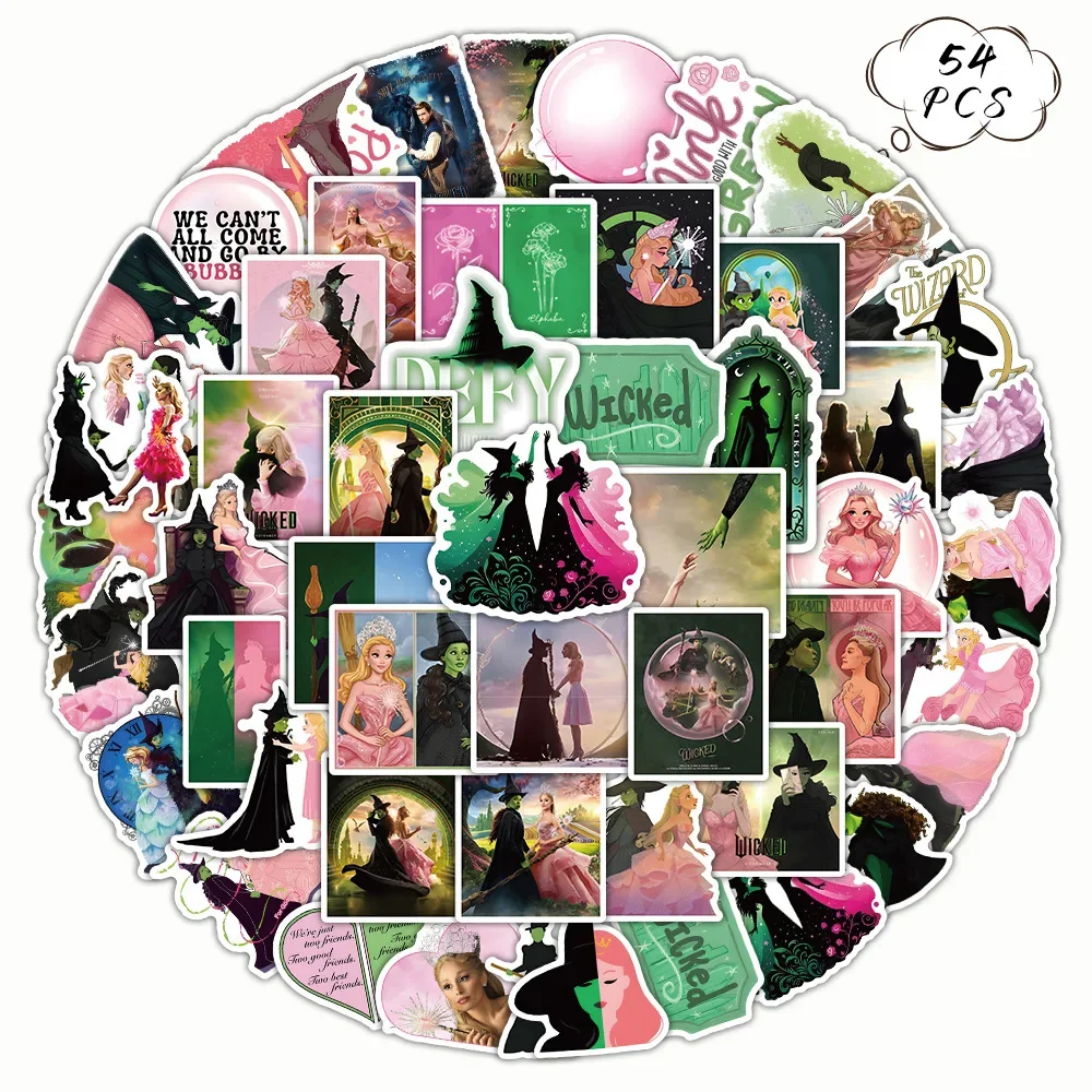 50PCS Wicked Part One Love Elphaba Glinda สติกเกอร์สติ๊กเกอร์ของเล่น DIY กระเป๋าเดินทางสเก็ตบอร์ดโทรศัพท์กระเป๋าจักรยานสติกเกอร์ของขวัญ