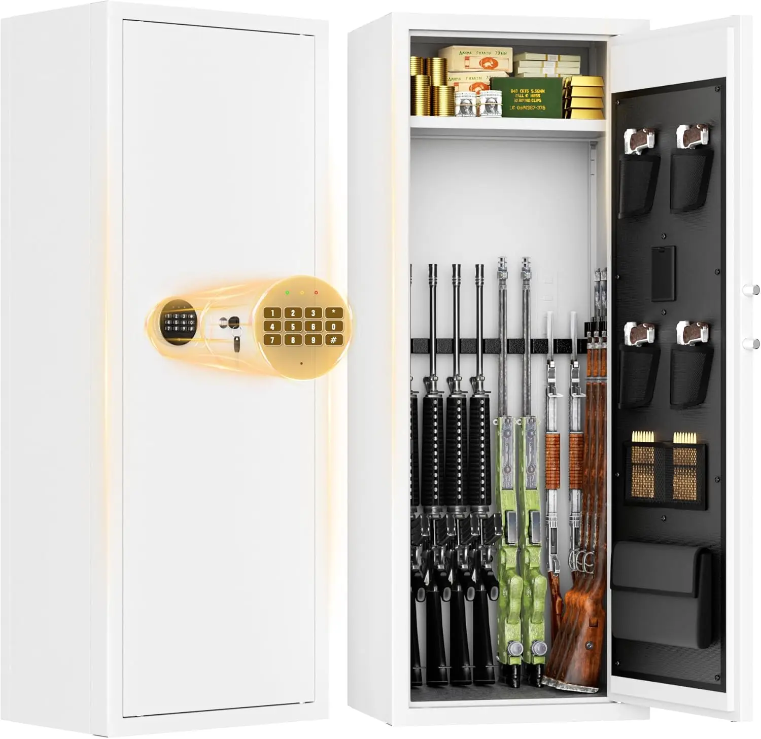

Gun Safes,Gun Safes for Home Rifle and Pistols, Long Gun Safe for Rifle Shotgun for Home,Quick Access Rifle Safes