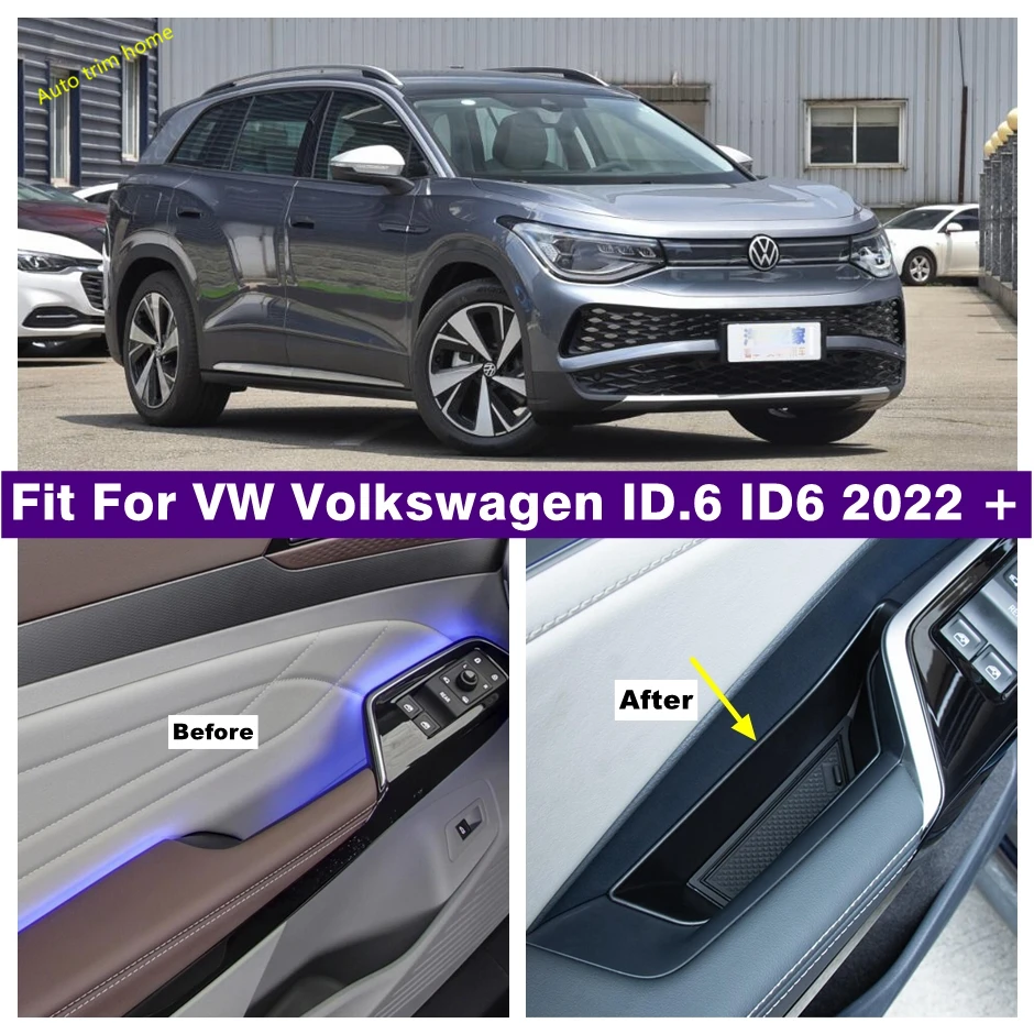 

Front Rear Door Handle Armrests Container Storage Box Holder Phone Tray Cover Fit For VW ID.6 ID6 2022 2023 Car Accessories
