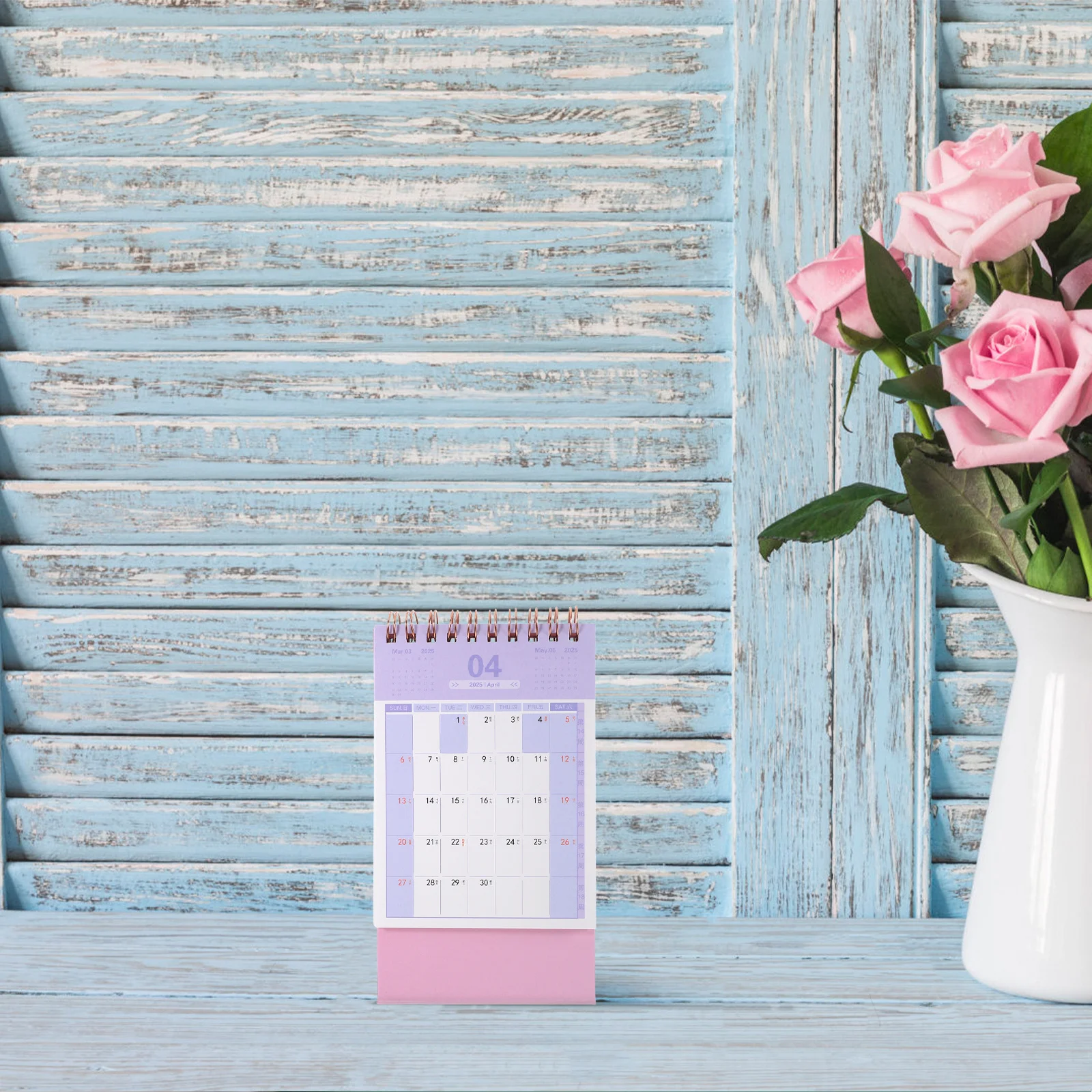 تقويم مكتبي صغير قائم من يوليو 2024 إلى ديسمبر 2025 تصميم بسيط وجديد صفحة الوجه حلقة معدنية ملزمة الكتابة السلسة لا تنزف الحبر #5