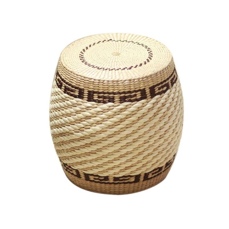 

The product can be customized.Solid wood straw garden living room round stool for shoes, tatami round stool, small stool