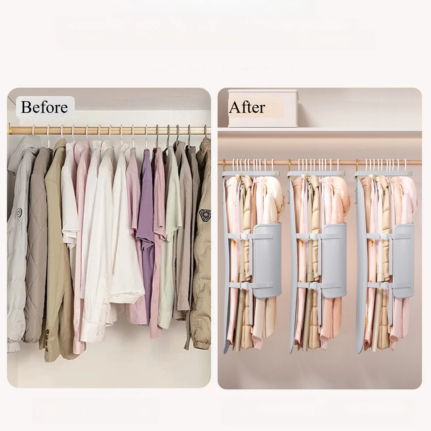 S/M/L Closet Compression Hanging Bag Down Jackets Coats Space Saving 50% Bedroom Accessories Clothing Organizer
