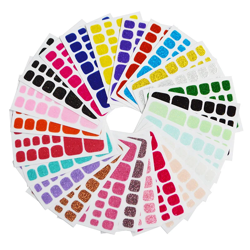 

MEBIS Nail Stickers Pure Flash Series Toe Stickers Solid Color Glitter Powder Foot Nail Sticker Set Full Sticker Burst Flash