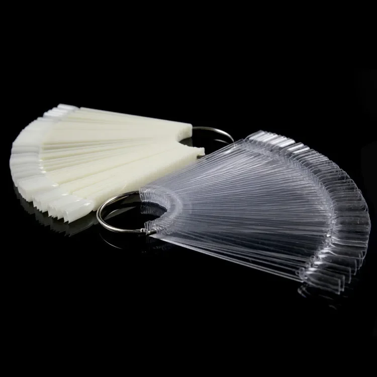 50 stücke Falsche Nagel Tipps Polnischen Palette Nail art Praxis Fan Rosa Farbe Ring Nagel Gel Polnisch Zeigt Regal Maniküre Werkzeuge TR386-1