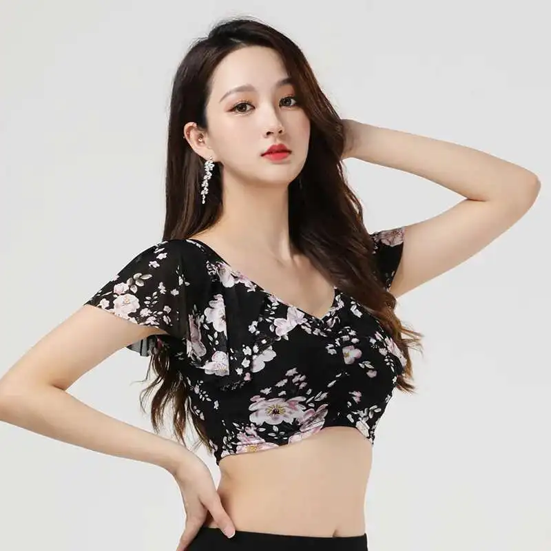 

Топ для танца живота, тренировочная одежда, сексуальная женская танцевальная одежда, восточный костюм, костюм для выступлений, праздничная одежда