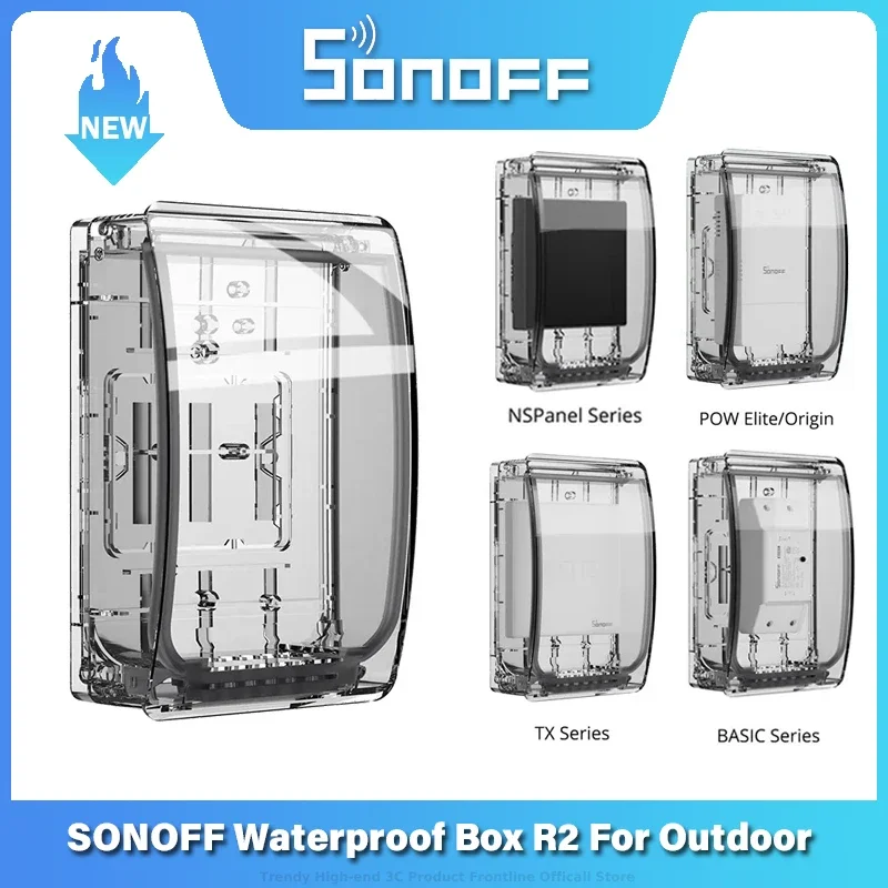 

Водонепроницаемый Бокс SONOFF R2, водостойкий, совместимый с SONOFF TH Elite/ Sonoff Basic / POW Elite/ POW Origin/ M5/ TX/ NSPanel