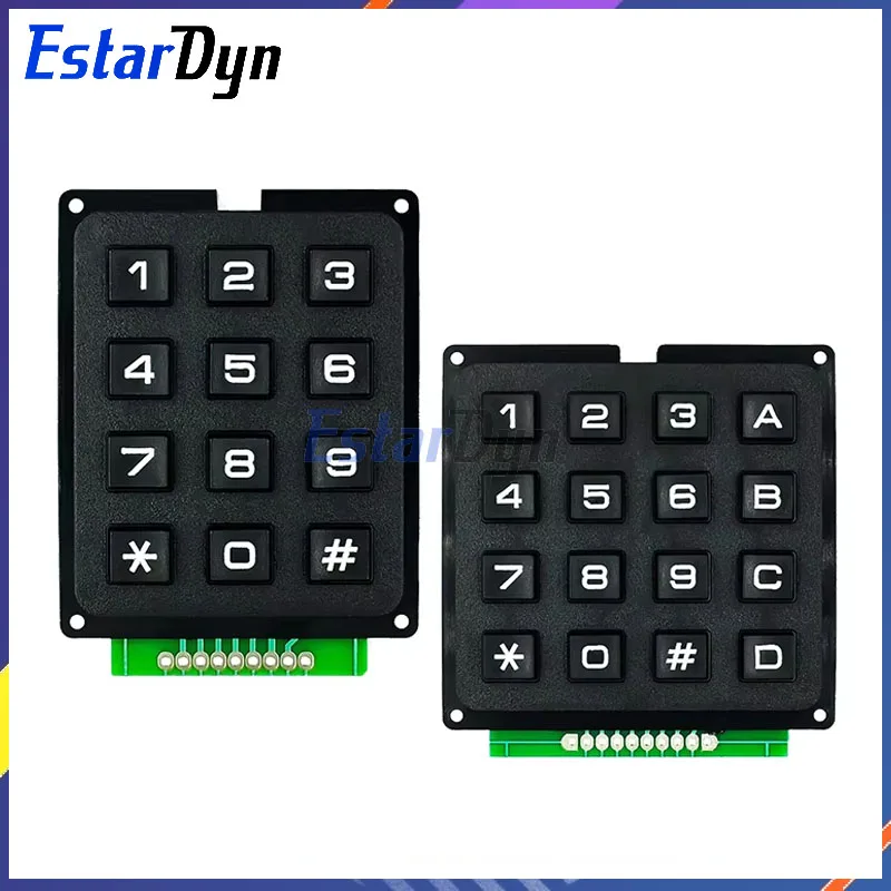 Estardyn 3*4 4*4 Matrix Switch Keyboard Keypad Array ABS Plastic Keys 12 16 Key Button Membrane Switch DIY Kit for Arduino