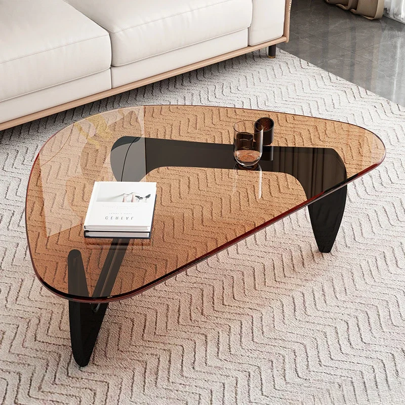 Modern Minimalist Creative Coffee Table for Small Households,Living Rooms,Tempered Glass Tea Table,Internet Famous Tea Table image 5