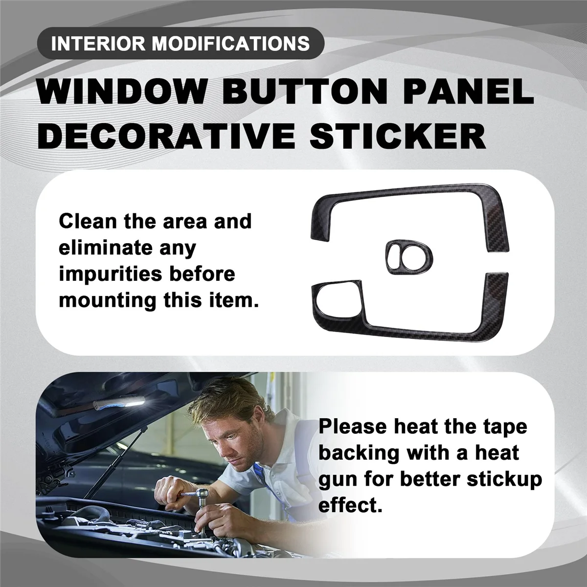 Window Button Panel Decorative Sticker Interior Modifications for Fiat 500 2008-2011 Abarth 595 2012-2023 RHD As Shown