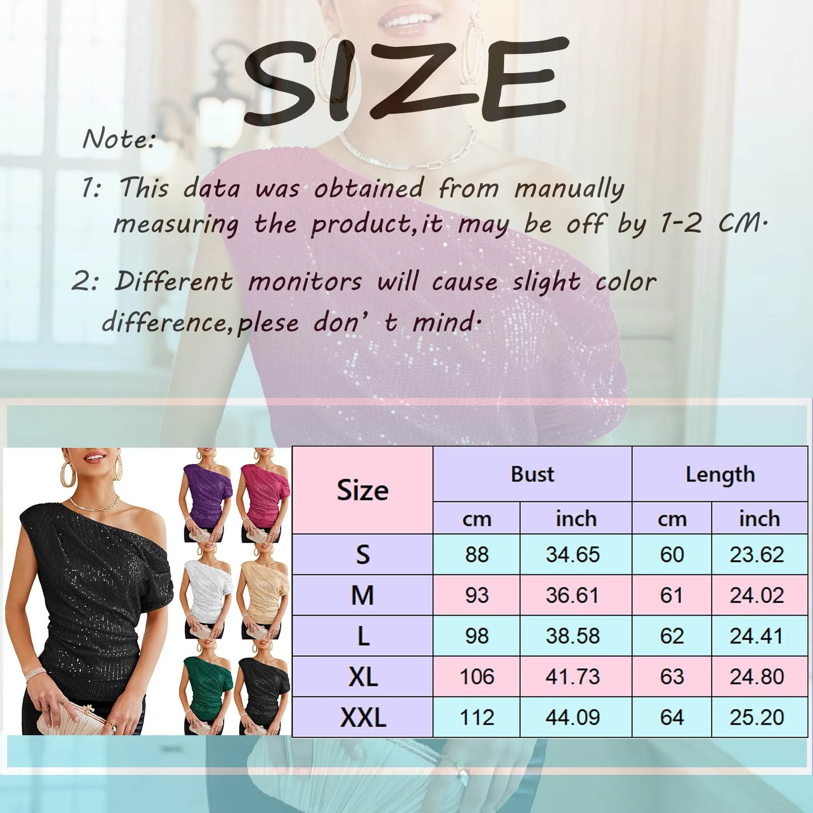 One Shoulder Sequin Sparkly Tops For Women Ruched Asymmetrical Glitter Tops Slimming Sparkle Party Shirts Pullover